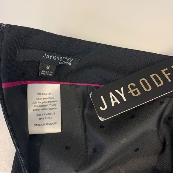 Jay Godfrey for Cintas Black lined pencil skirt NWT business career office Sz 8 - Picture 5 of 10